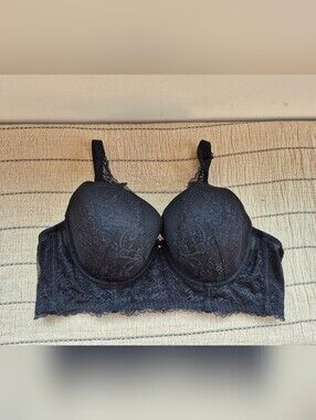 Parfait Black Lace Longline Bra Size 40D